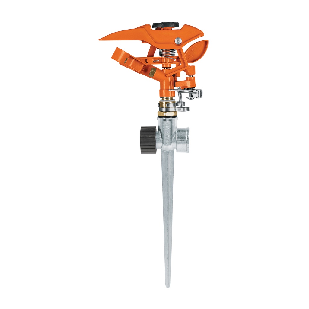 Aspersor metálico dos vías, estaca de 11', Truper