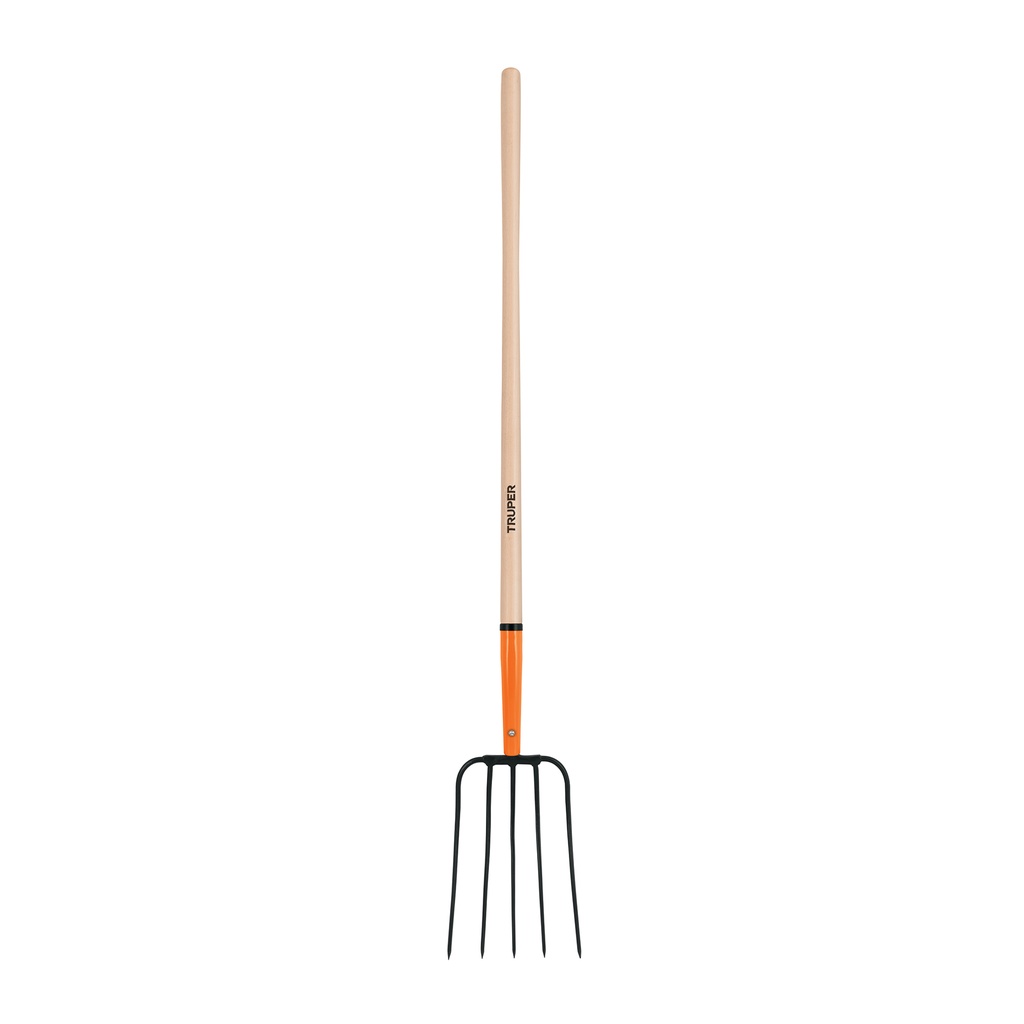 [T11006] Bieldo para paja, 5 dientes, mango 48', Truper