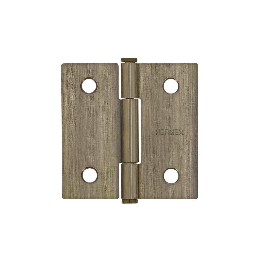 [T43249] Bisagra cuadrada 2' acero latonado antiguo, plana, Hermex