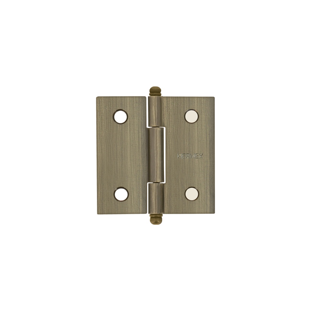 Bisagra cuadrada 2' acero latonado antiguo, redonda, Hermex