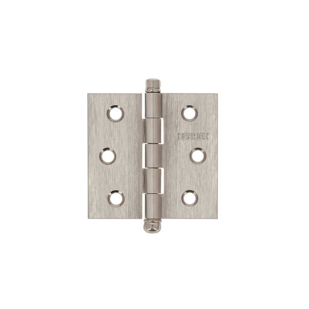 [T43221] Bisagra cuadrada 2-1/2' acero inoxidable, redonda, Hermex