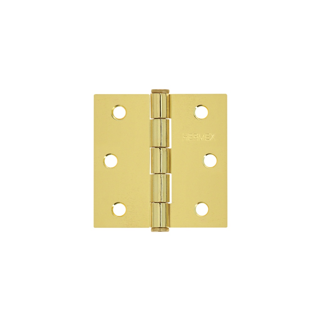 Bisagra cuadrada 2-1/2' acero latonado, plana, Hermex - Pag 577