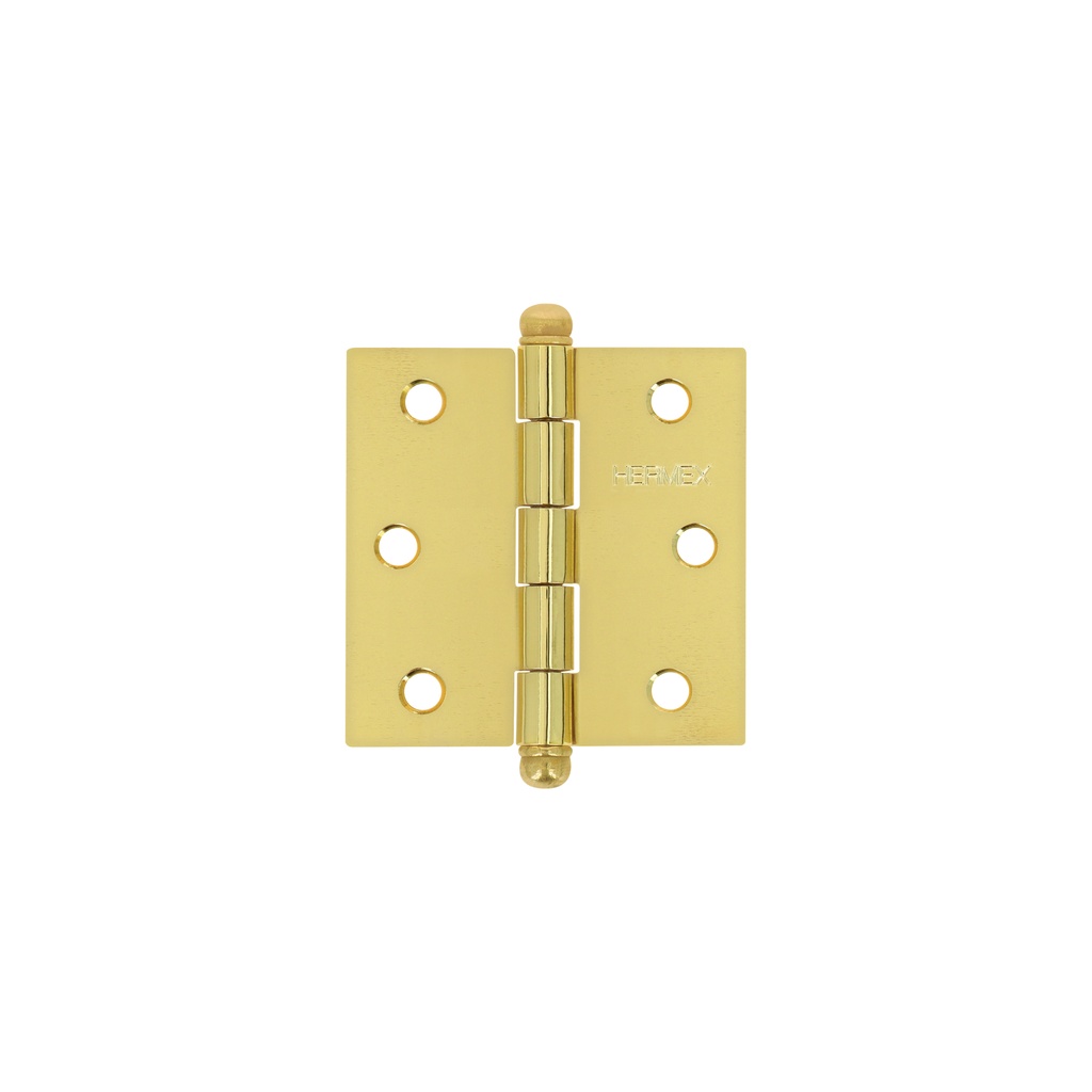[T43231] Bisagra cuadrada 2-1/2'acero latonado, redonda, Hermex