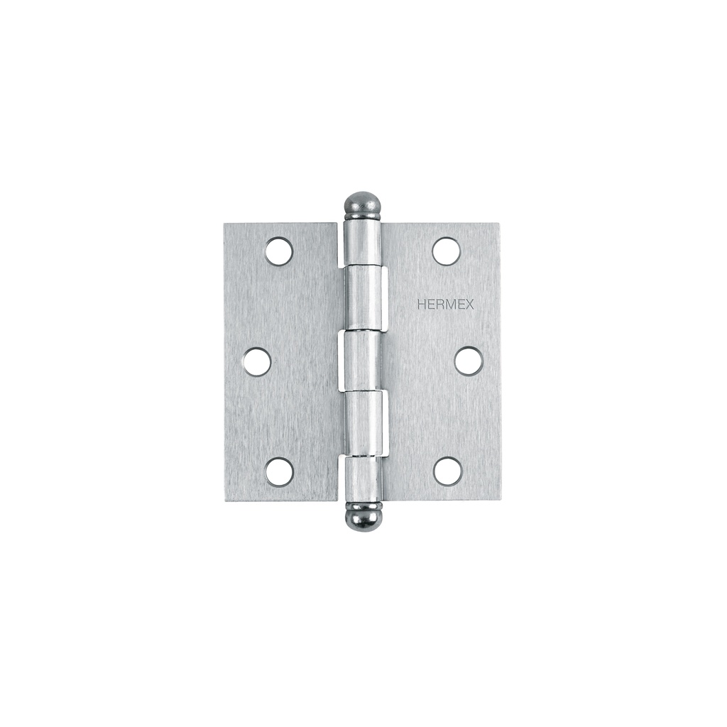 [T43256] Bisagra cuadrada 3' acero cromo mate, redonda, Hermex - Pag 577