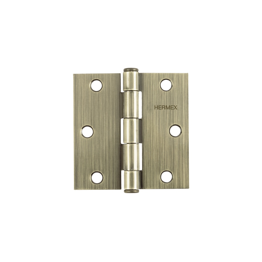 Bisagra cuadrada 3' acero latonado antiguo, plana, Hermex - Pag 577