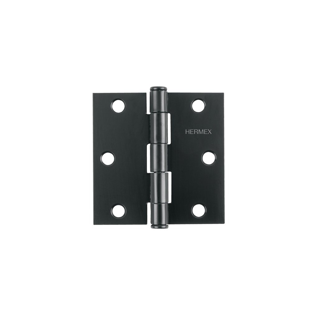 [T46918] Bisagra cuadrada 3', acero, negro, plana, Hermex