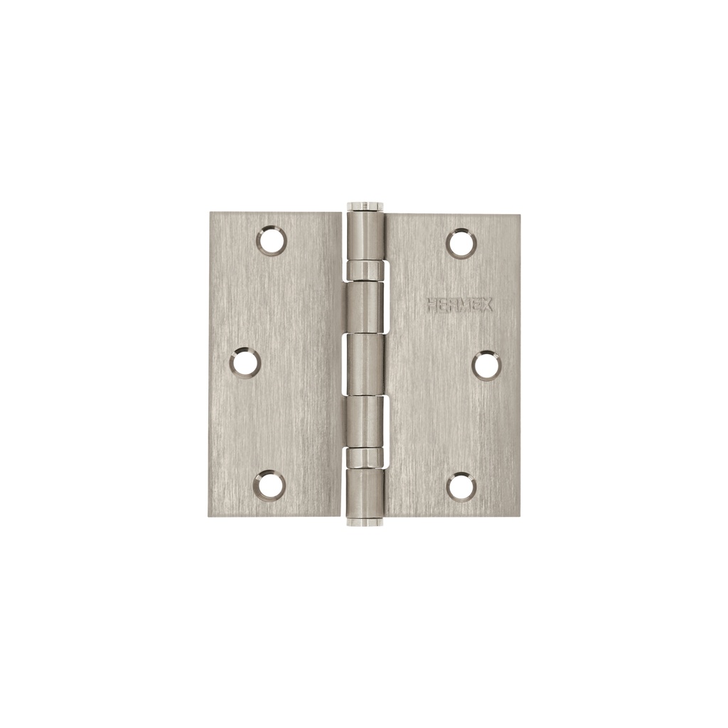 Bisagra cuadrada 3-1/2' acero inoxidable, plana, Hermex