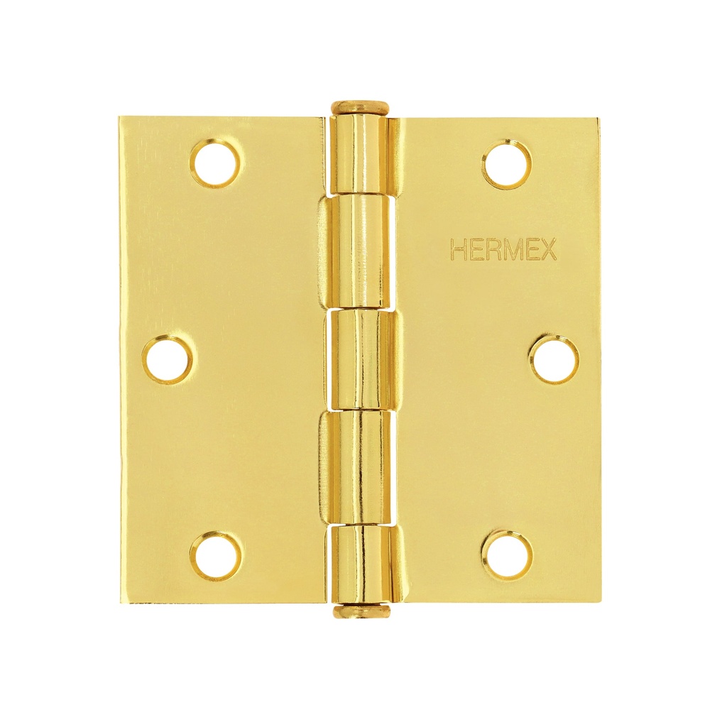 Bisagra cuadrada 3-1/2' acero latonado, plana, Hermex - Pag 577