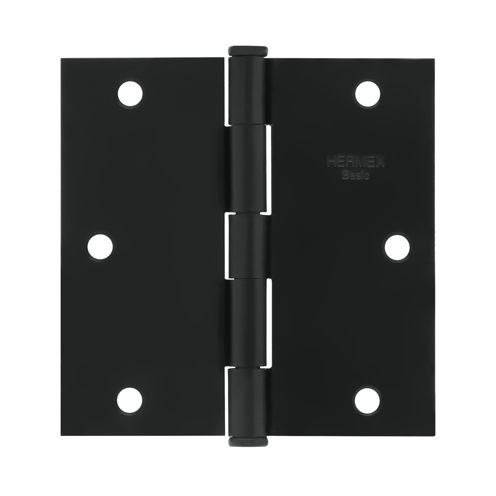 Bisagra cuadrada 3-1/2', negro mate, cabeza plana, Basic