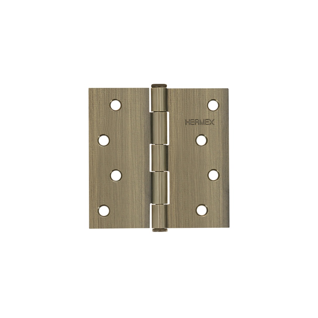 Bisagra cuadrada 4' acero latonado antiguo, plana, Hermex - Pag 577
