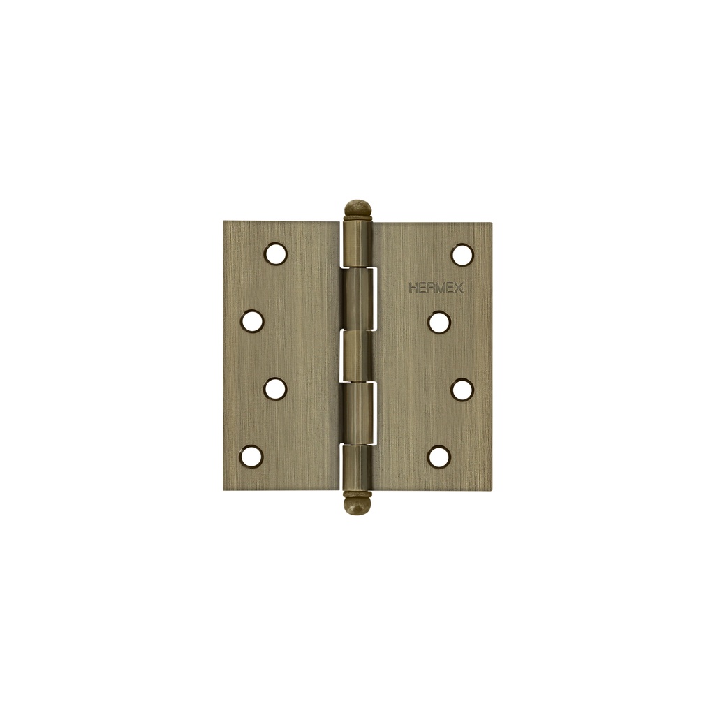 Bisagra cuadrada 4' acero latonado antiguo, redonda, Hermex - Pag 577