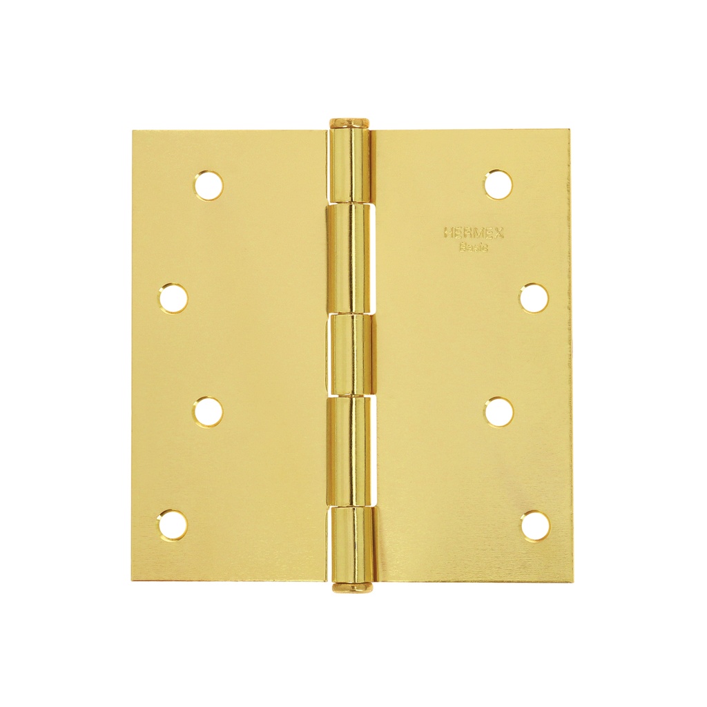 Bisagra cuadrada, 4', acero latonado, plana, Hermex Basic - Pag 578