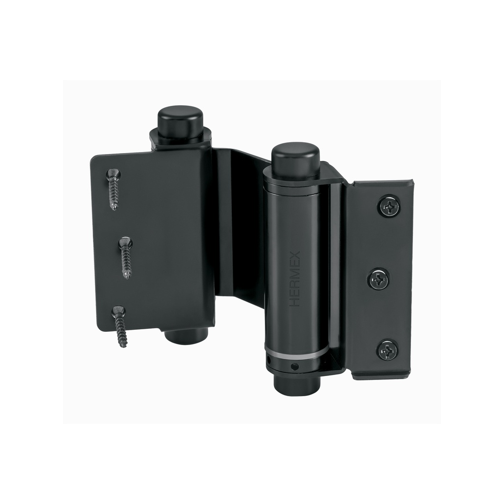 [T43184] Bisagra de doble acción 3' acero negro, Hermex