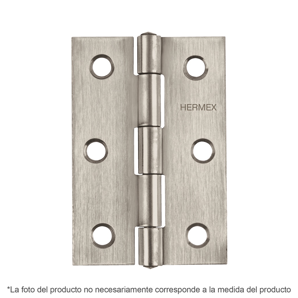 Bisagra rectangular 3-1/2' acero inoxidable, Hermex
