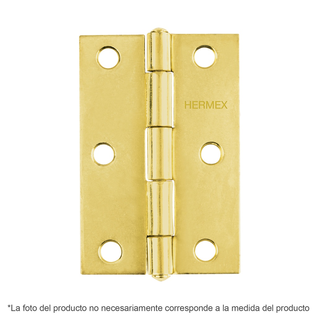 Bisagra rectangular 4' acero latonado, Hermex