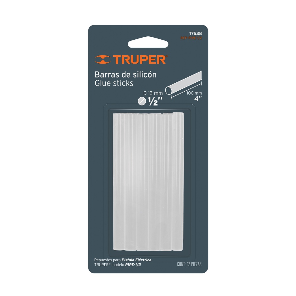 [T17538] Blíster con 12 barras de silicón de repuesto para PIPE-1/2