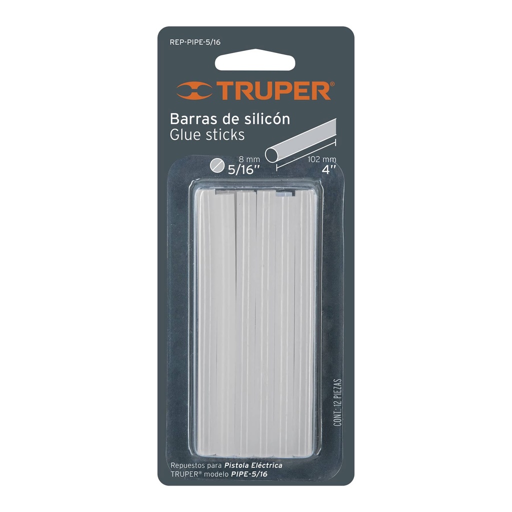 [T17537] Blíster con 12 barras de silicón de repuesto para PIPE-5/16