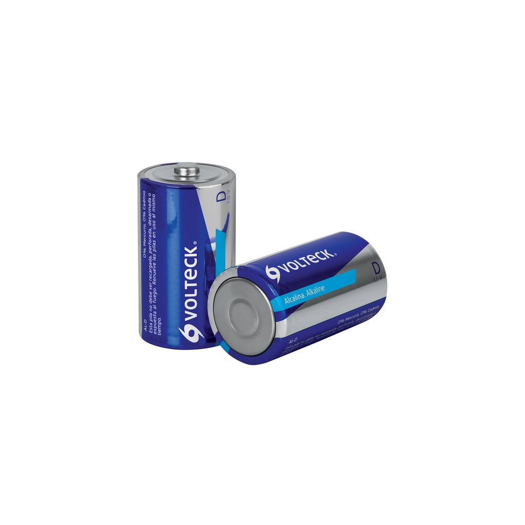 Blíster con 2 pilas alcalinas tamaño D, Volteck
