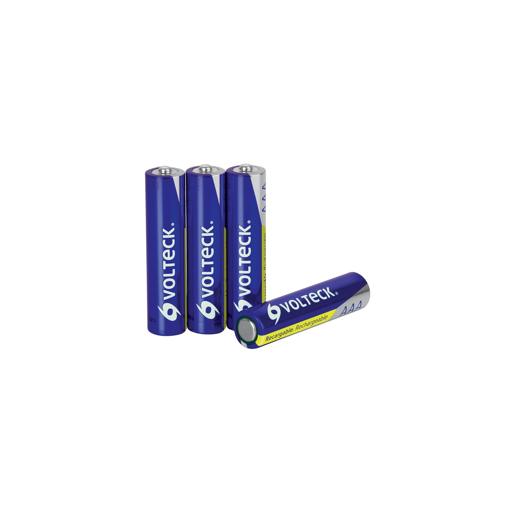 Blíster con 4 pilas AAA recargables uso general, 600 mAh