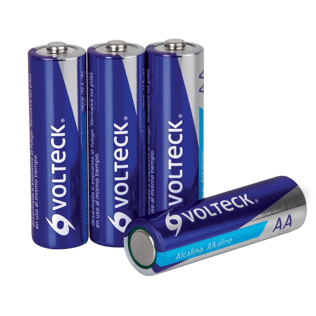 Blíster con 4 pilas alcalinas tamaño AA, Volteck - Pag 428