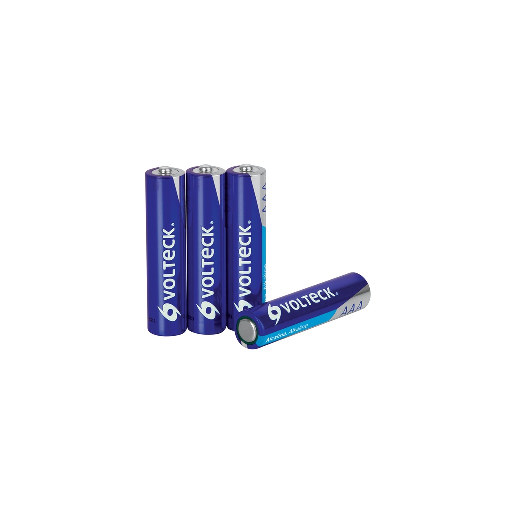 Blíster con 4 pilas alcalinas tamaño AAA, Volteck