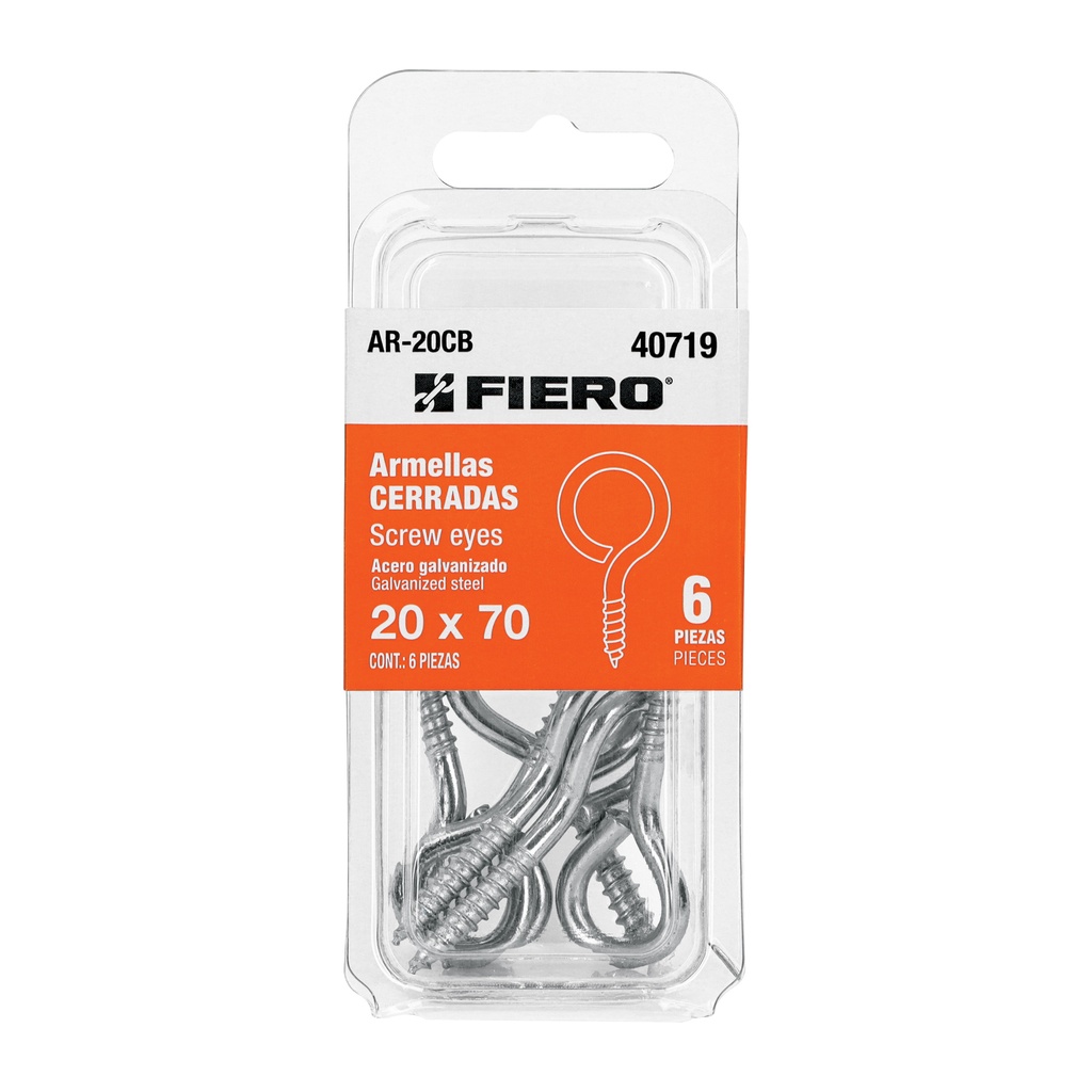 Blíster con 6 armellas cerradas de 20 x 70, Fiero - Pag 570,575