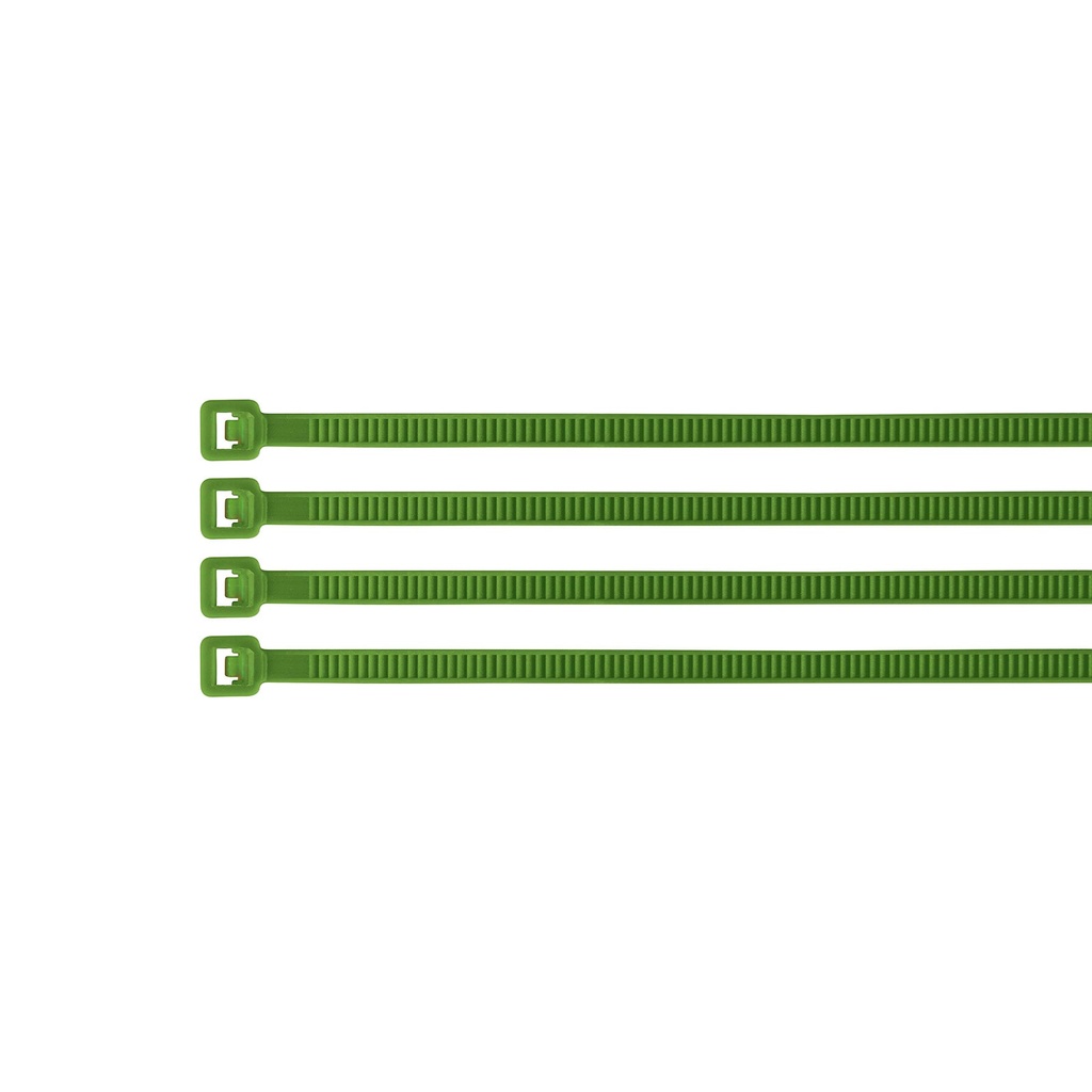 [T41012] Bolsa con 100 cinchos plásticos 18 lb, 100 x 2.5 mm, verdes