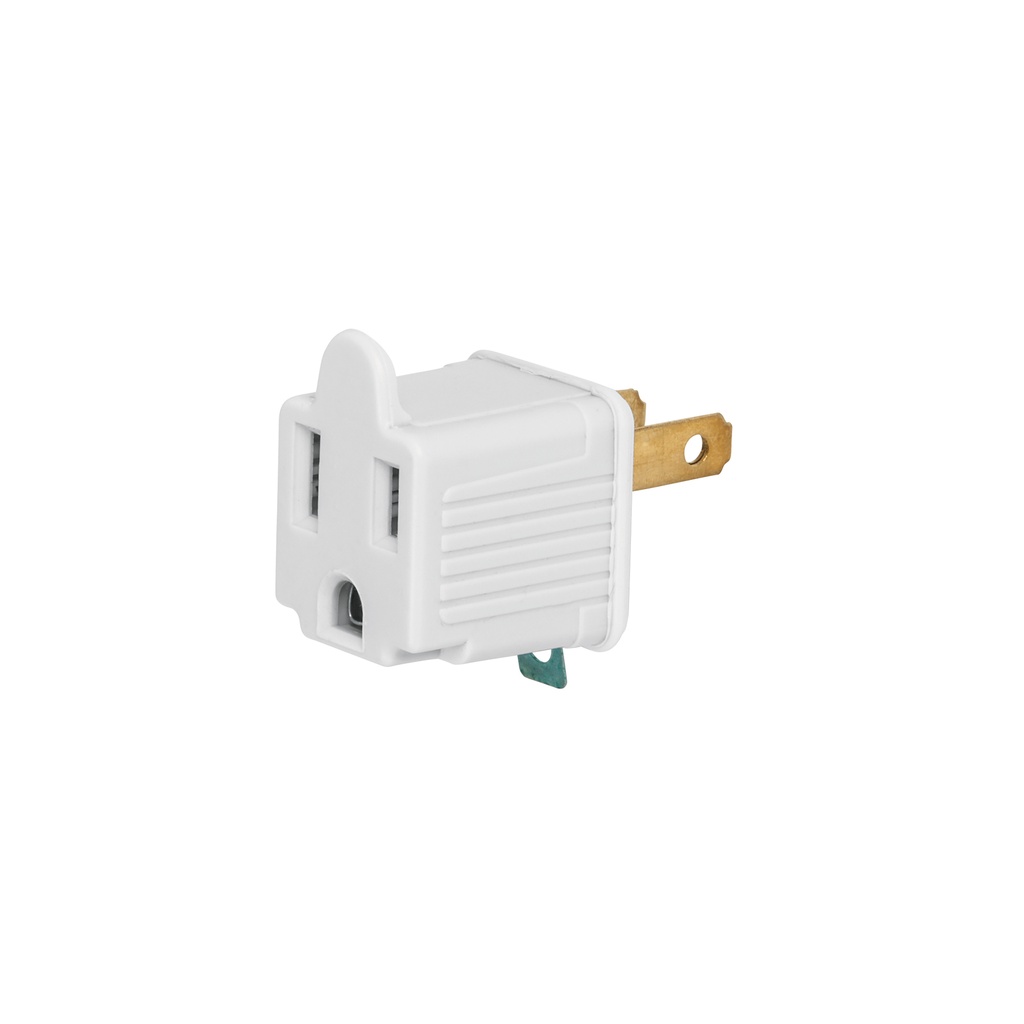 [T46252] Bolsa con 2 adaptadores 3 a 2 blancos, Volteck