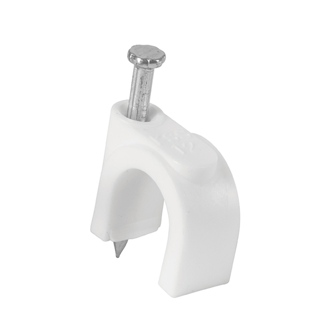 [T48275] Bolsa con 20 grapas blancas de 12 mm para cable redondo