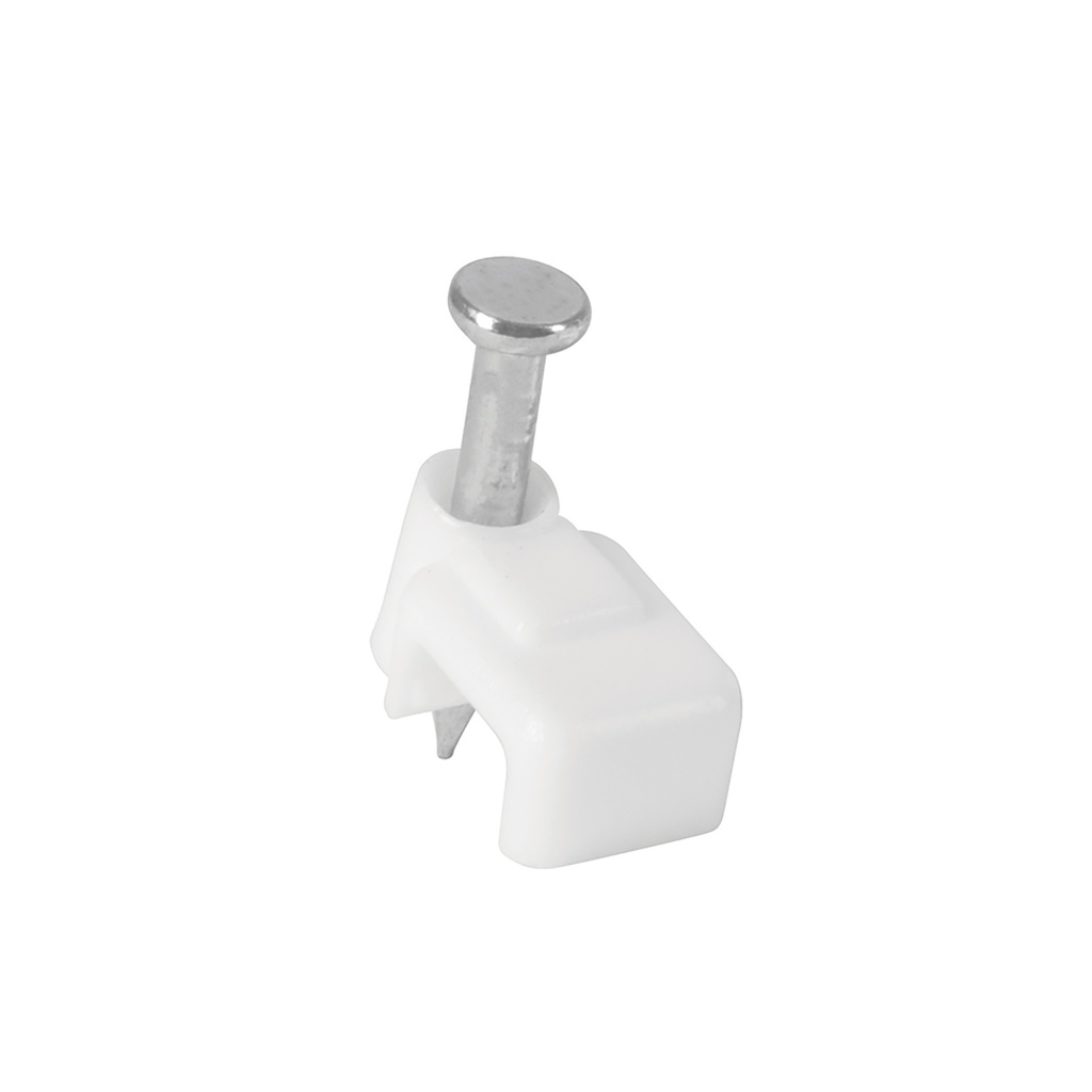 [T48277] Bolsa con 20 grapas blancas de 3 x 6 mm para cable plano