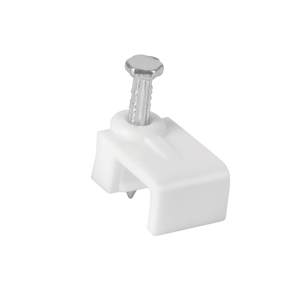 [T48278] Bolsa con 20 grapas blancas de 5 x 8.5 mm para cable plano