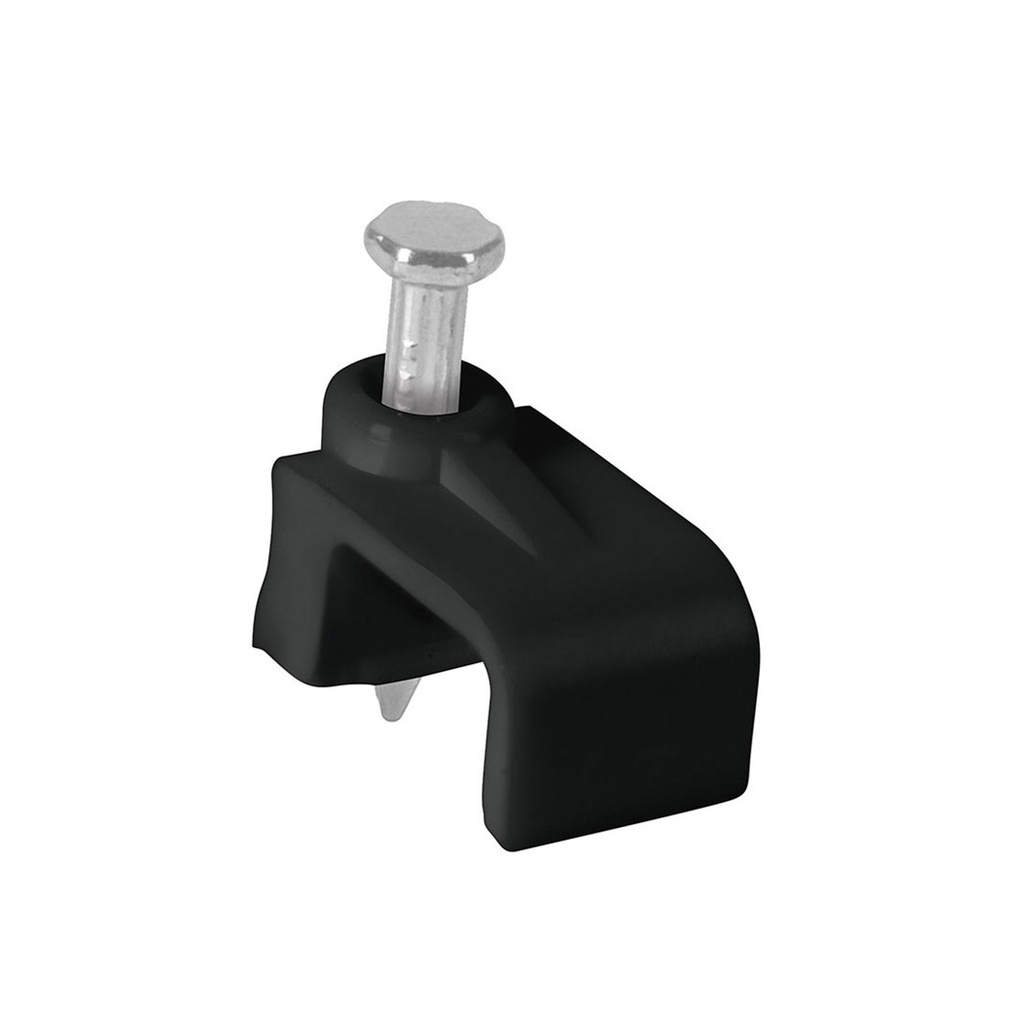 [T48035] Bolsa con 20 grapas negras de 6 x 9.5 mm para cable plano