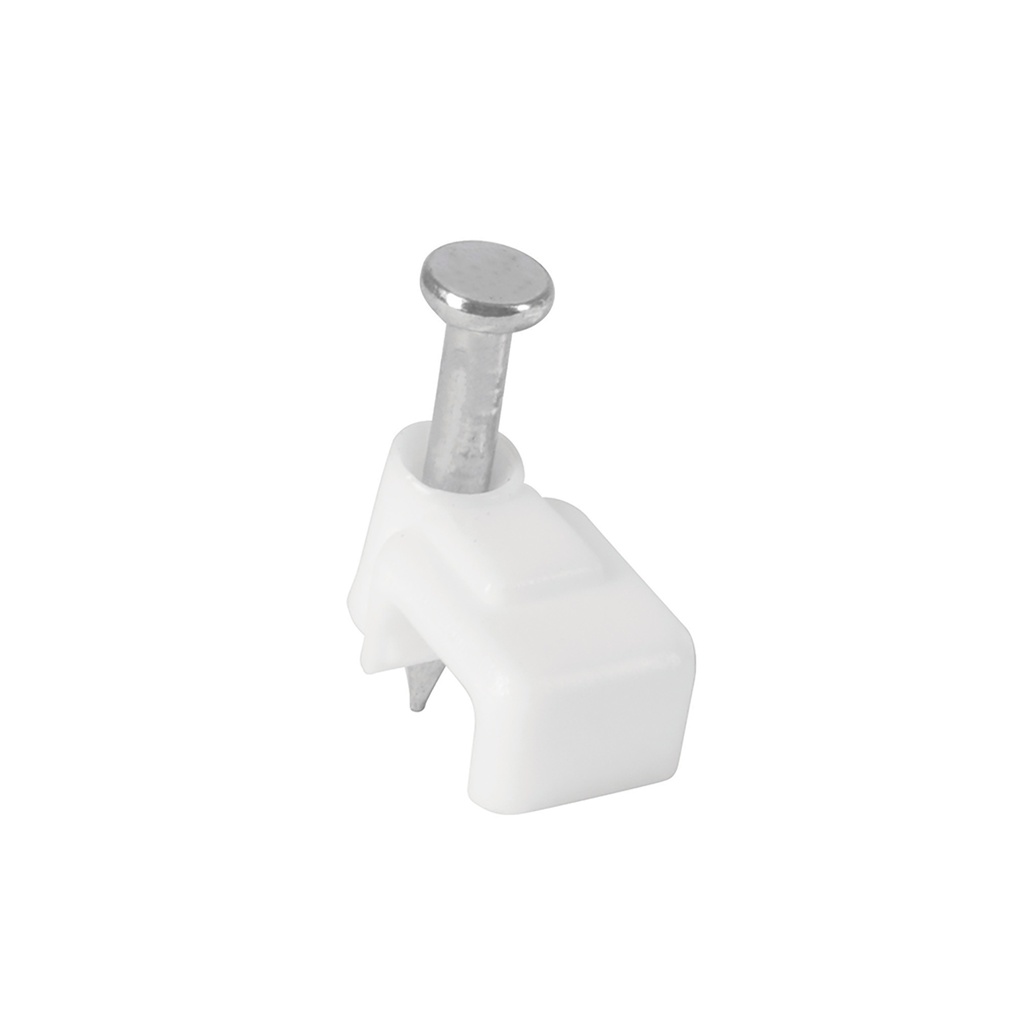 [T43044] Bolsa con 500 grapas blancas de 3 X 6 mm para cable plano