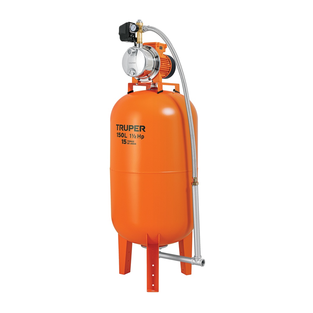 Bomba hidroneumática 1-1/2 HP, 150 litros, Truper