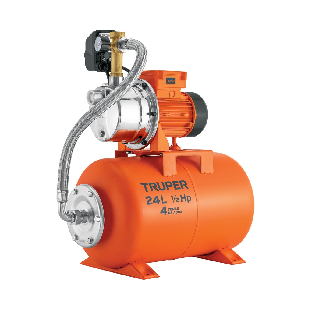 Bomba hidroneumática 1/2 HP, 24 litros, Truper