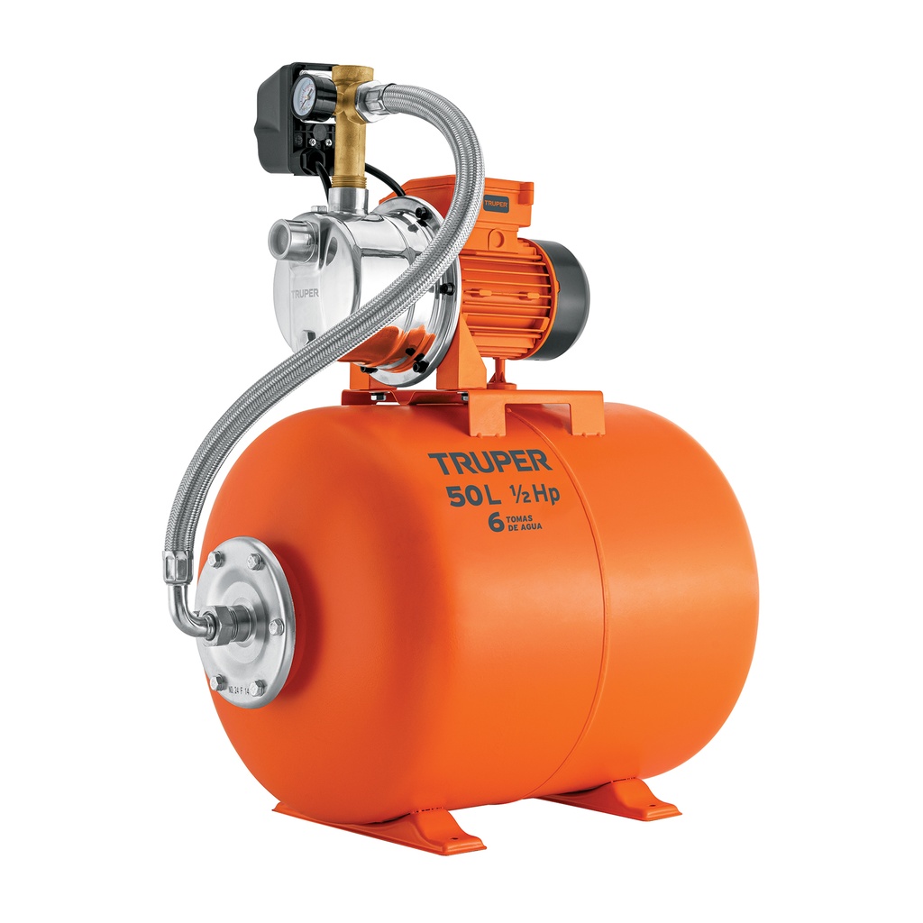 Bomba hidroneumática 1/2 HP, 50 litros, Truper