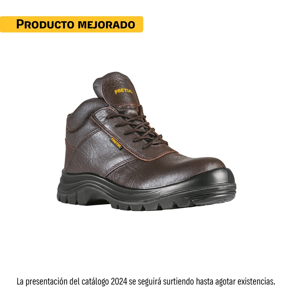 Bota de seguridad café, #23 con casquillo de acero, Pretul