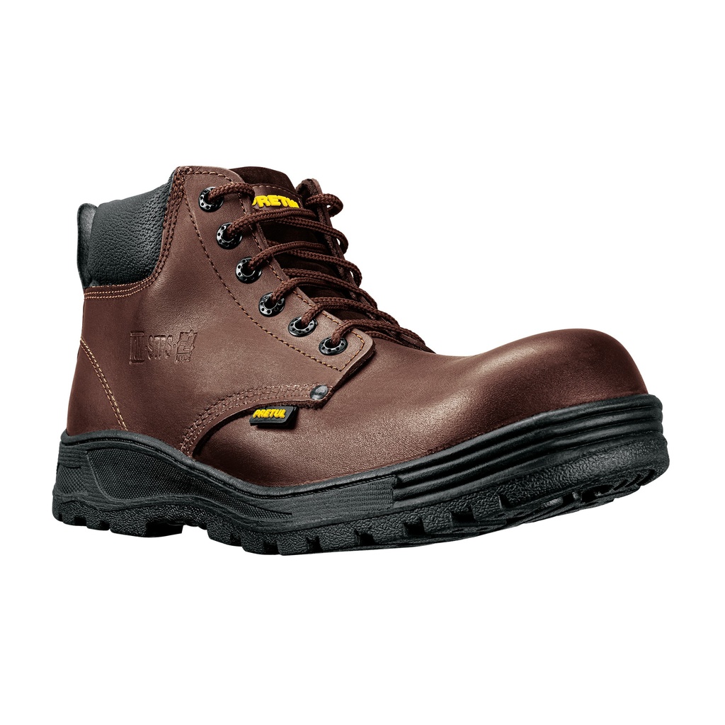 Bota de seguridad café, #24 con casquillo de acero, Pretul