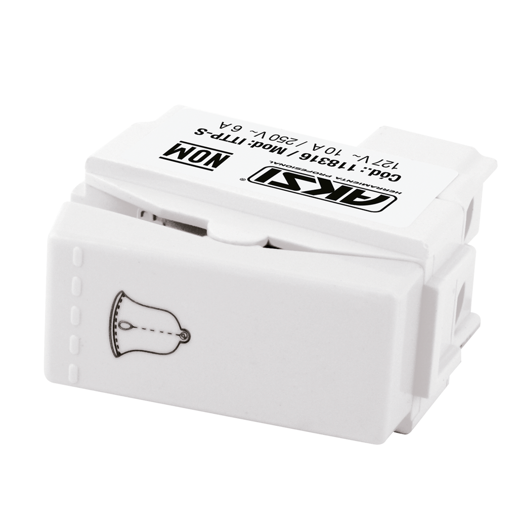 Boton timbre de tecla 127V/10A - Blanco