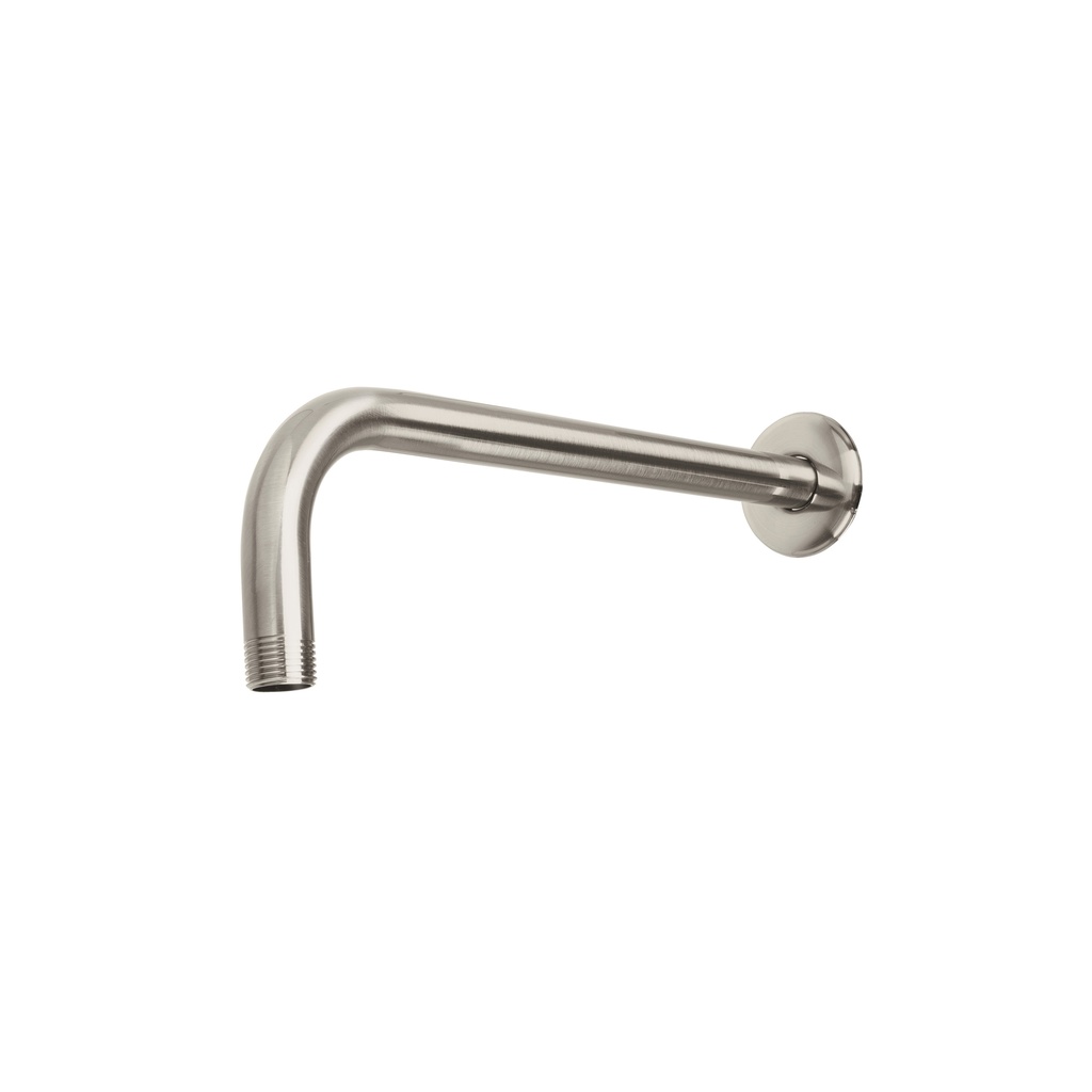 Brazo recto con chapetón para regadera, 30 cm, satín, Foset