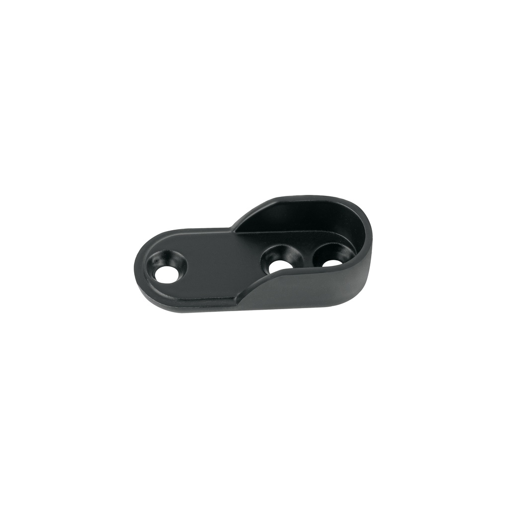 Brida negra para tubo ovalado de closet, Hermex