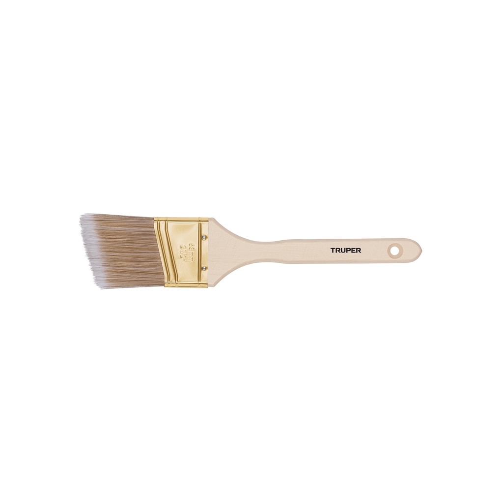 [T13340] Brocha cerdas sintéticas 2-1/2' corte angular, mango madera