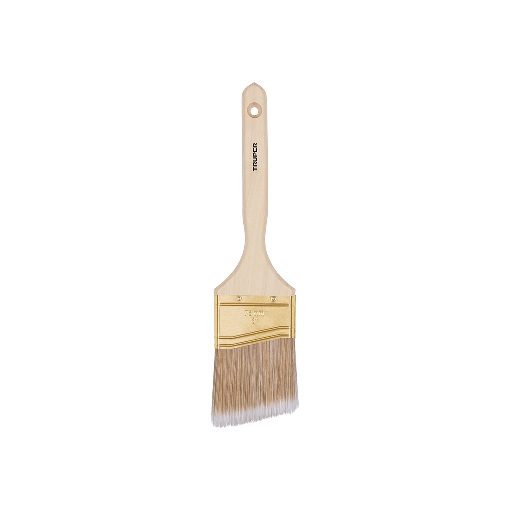 [T13341] Brocha cerdas sintéticas 3' corte angular, mango de madera