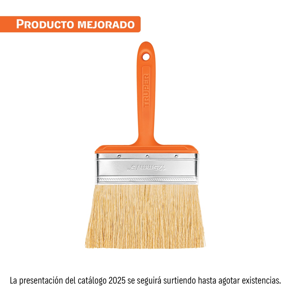 Brocha para encalar e impermeabilizar de 5', mango plástico