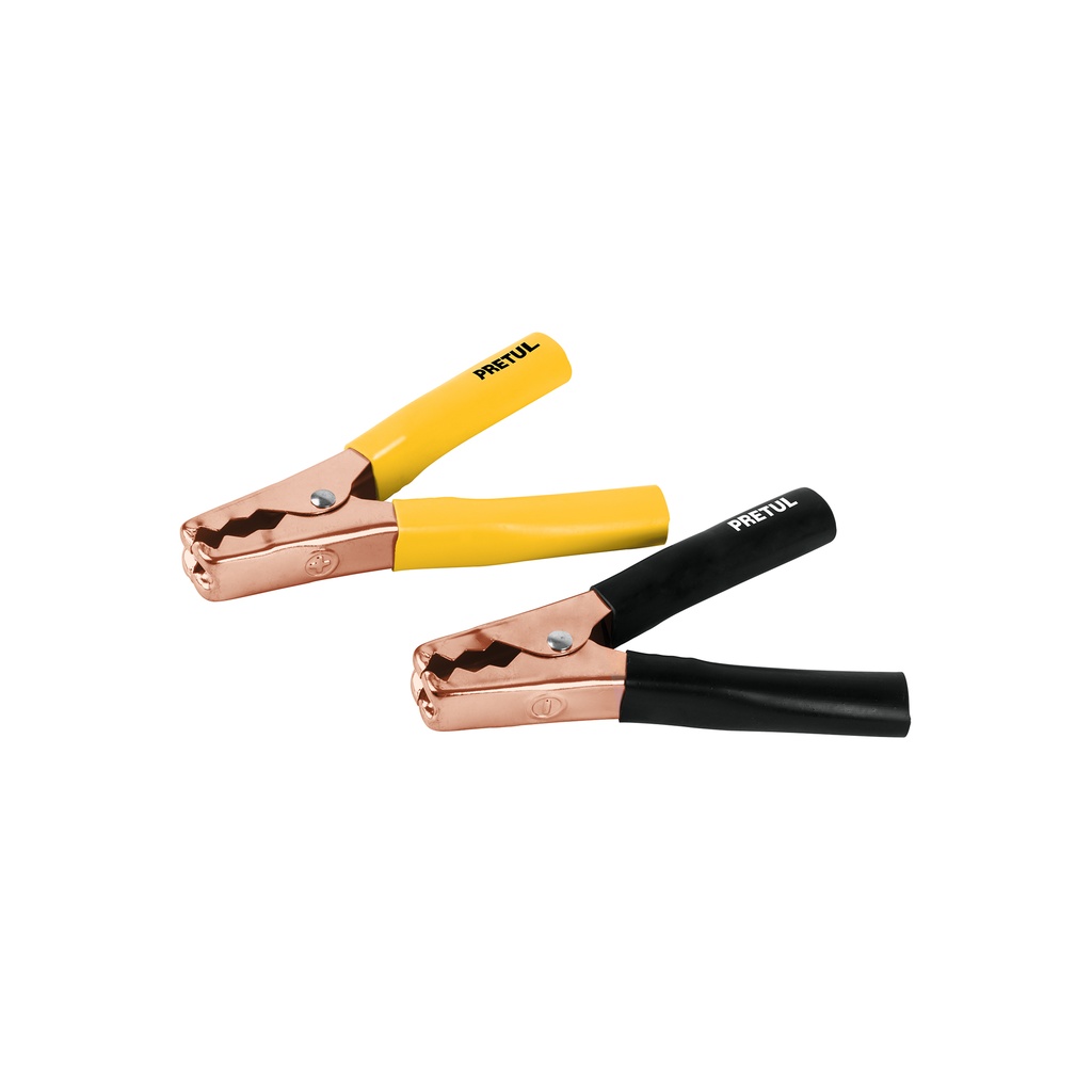 [T20123] Caballete con 2 caimanes para cables pasa corriente, Pretul
