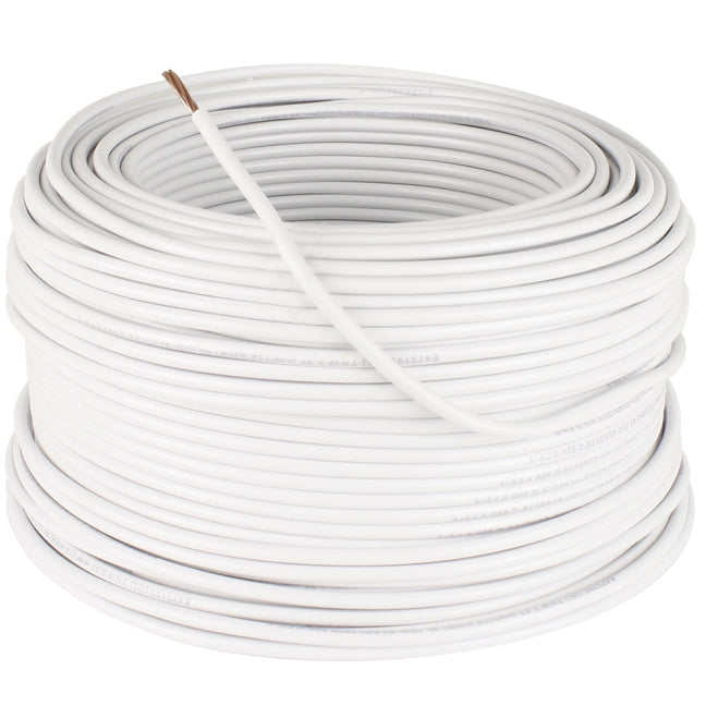 Cable THW CCA UL Cal. 10 blanco, rollo de 100 mts