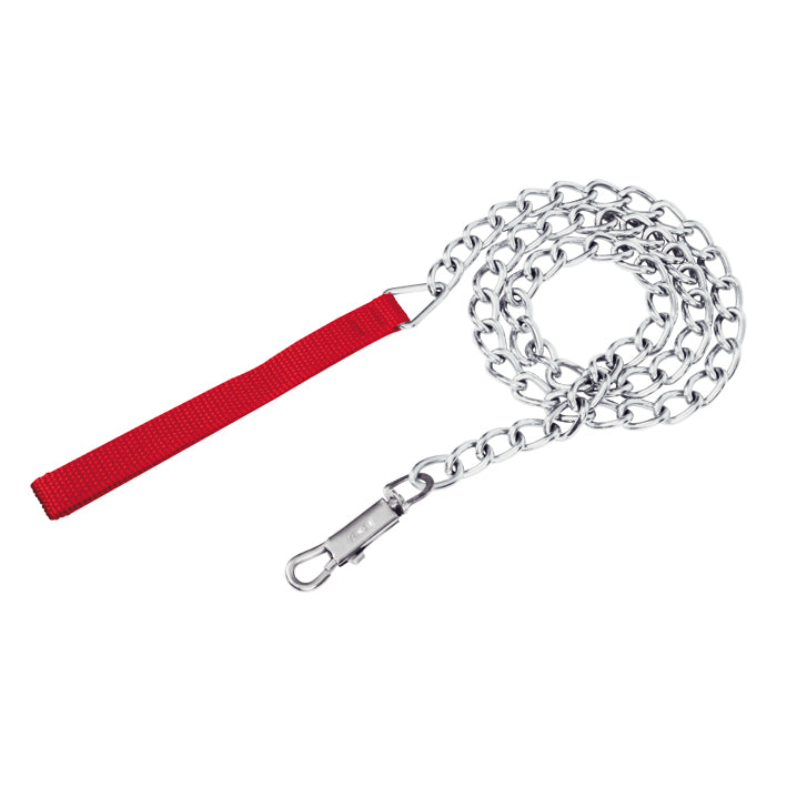Cadena para perro cromada 4.5 mm x 1.20 m color rojo