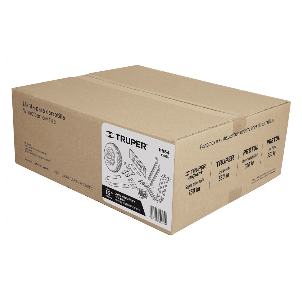 Caja c/llanta neumática y accesorios p/carretilla Truper - Pag 80