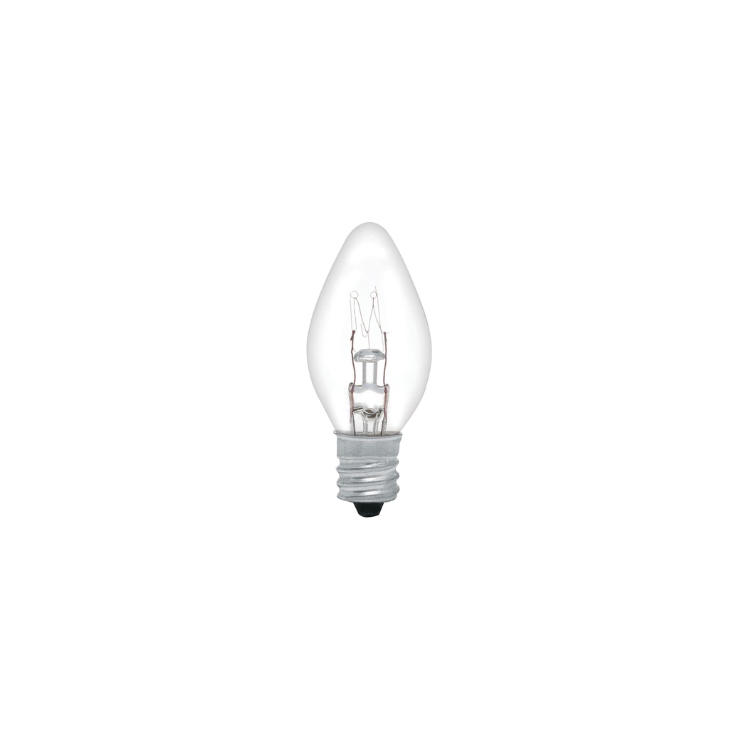 Caja con 50 focos incandescentes transparentes base E12 7.5W