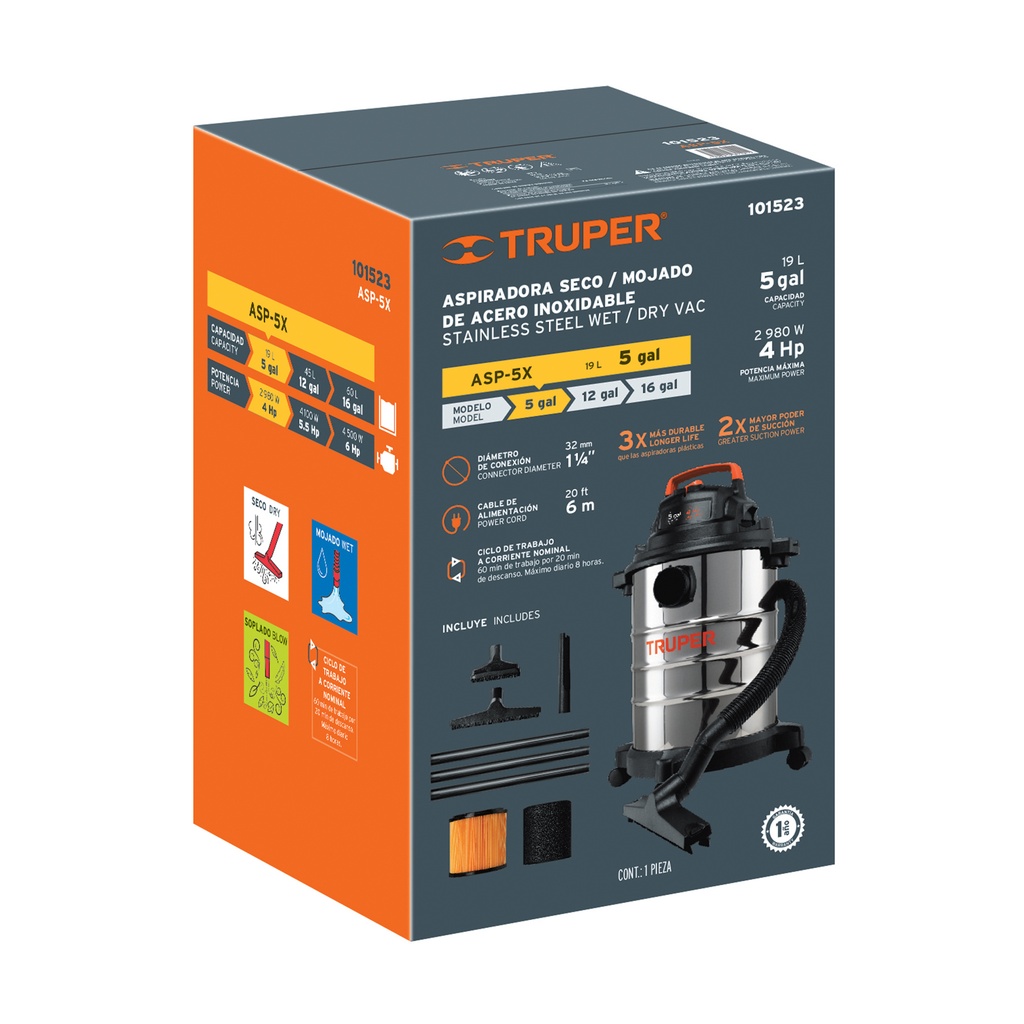 Caja de empaque de repuesto para ASP-5X, Truper